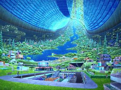 Space Colony design for NASA Image by Donald Davis