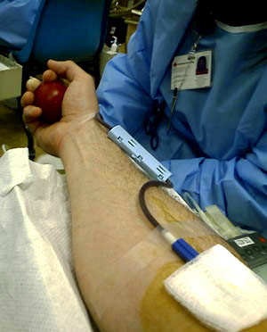 Ryan Donating Blood