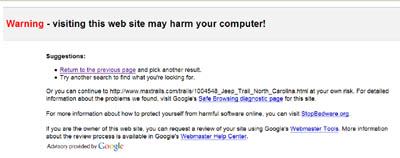 Google's Malware Warning