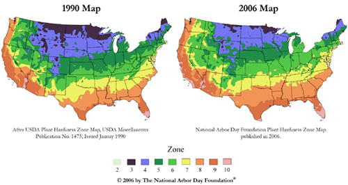 Climate Zone Changes Between 1990 and 2006 in America